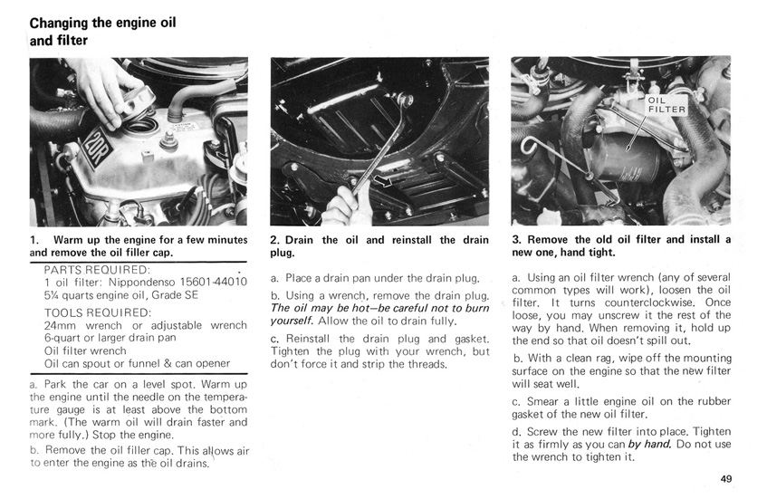 Toyota Celica Owners Manual 1977 (US) Page 49 (100dpi) Retro JDM